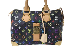 極美品 LOUIS VUITTON ルイヴィトン スピーディ30 ハンドバッグ M92642 モノグラム マルチカラー ブラック 中古 4b001644