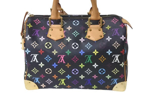 極美品 LOUIS VUITTON ルイヴィトン スピーディ30 ハンドバッグ M92642 モノグラム マルチカラー ブラック 中古 4b001644