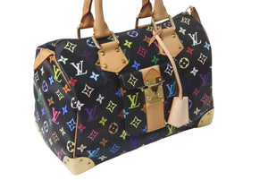 極美品 LOUIS VUITTON ルイヴィトン スピーディ30 ハンドバッグ M92642 モノグラム マルチカラー ブラック 中古 4b001644