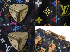 極美品 LOUIS VUITTON ルイヴィトン スピーディ30 ハンドバッグ M92642 モノグラム マルチカラー ブラック 中古 4b001644