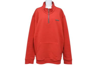 極美品 CHROME HEARTS クロムハーツ SAILIN ON 1 2 ZIP ハーフジップスウェット サイズXL セメタリークロス 刺繍 ハリウッド レッド 中古 4b001645
