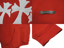 Load image into Gallery viewer, 極美品 CHROME HEARTS クロムハーツ SAILIN ON 1 2 ZIP ハーフジップスウェット サイズXL セメタリークロス 刺繍 ハリウッド レッド 中古 4b001645
