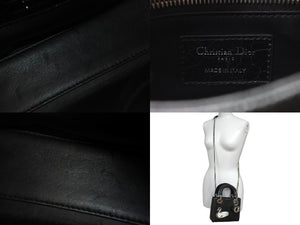Christian Dior クリスチャンディオール レディディオール スワン ミニハンドバッグ 32-MA-0166 パテントレザー カナージュ 美品 中古 4b001647