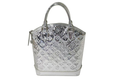 極美品 LOUIS VUITTON ルイヴィトン ロックイット ハンドバッグ M95449 モノグラム ミロワール シルバー 中古 4b001650