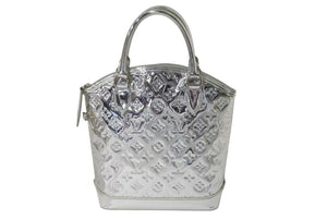 極美品 LOUIS VUITTON ルイヴィトン ロックイット ハンドバッグ M95449 モノグラム ミロワール シルバー 中古 4b001650