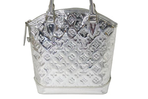 極美品 LOUIS VUITTON ルイヴィトン ロックイット ハンドバッグ M95449 モノグラム ミロワール シルバー 中古 4b001650