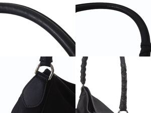 CHRISTIAN DIOR クリスチャンディオール トロッターライン ハンドバッグ ショルダーバッグ チャーム ブラック シルバー 良品 中古 4b001651