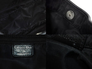 CHRISTIAN DIOR クリスチャンディオール トロッターライン ハンドバッグ ショルダーバッグ チャーム ブラック シルバー 良品 中古 4b001651