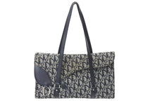 Load image into Gallery viewer, Christian Dior クリスチャンディオール ワンショルダーバッグ トロッター柄 レザー ブラック コットンキャンバス 美品 中古 4b001654