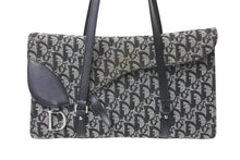 Load image into Gallery viewer, Christian Dior クリスチャンディオール ワンショルダーバッグ トロッター柄 レザー ブラック コットンキャンバス 美品 中古 4b001654