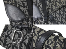 Load image into Gallery viewer, Christian Dior クリスチャンディオール ワンショルダーバッグ トロッター柄 レザー ブラック コットンキャンバス 美品 中古 4b001654