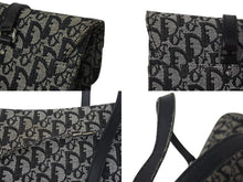 Load image into Gallery viewer, Christian Dior クリスチャンディオール ワンショルダーバッグ トロッター柄 レザー ブラック コットンキャンバス 美品 中古 4b001654