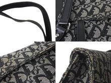 Load image into Gallery viewer, Christian Dior クリスチャンディオール ワンショルダーバッグ トロッター柄 レザー ブラック コットンキャンバス 美品 中古 4b001654