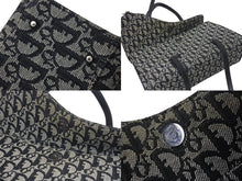 Load image into Gallery viewer, Christian Dior クリスチャンディオール ワンショルダーバッグ トロッター柄 レザー ブラック コットンキャンバス 美品 中古 4b001654