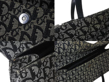 Load image into Gallery viewer, Christian Dior クリスチャンディオール ワンショルダーバッグ トロッター柄 レザー ブラック コットンキャンバス 美品 中古 4b001654