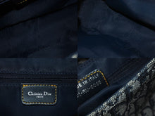 Load image into Gallery viewer, Christian Dior クリスチャンディオール ショルダーバッグ トロッター柄 レザー ネイビー コットンキャンバス 美品 中古 4b001656
