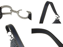 Load image into Gallery viewer, Christian Dior クリスチャンディオール ショルダーバッグ トロッター柄 レザー ネイビー コットンキャンバス 美品 中古 4b001656
