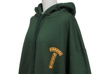 Load image into Gallery viewer, 極美品 CHROME HEARTS クロムハーツ プルオーバーフーディー パーカー サイズXL アーチロゴ ダークグリーン オレンジ シルバー925 中古 4b001659