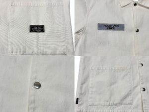 NEIGHBORHOOD ネイバーフッド ジャケット COVERALL.CW ワークジャケット 192ARNH-JKM01 ホワイト サイズM 美品 中古 4b001663