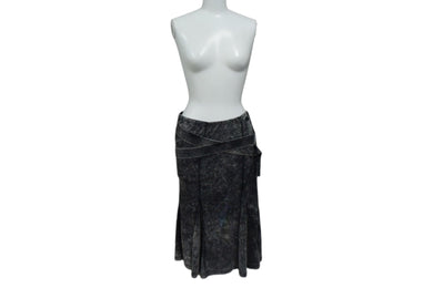 DIESEL ディーゼル Black O-Venus Midi Skirt ミディスカート 00E8M200082-BF03 コットン ブラック サイズM 美品 中古 4b001666
