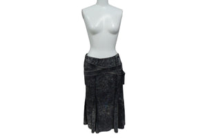DIESEL ディーゼル Black O-Venus Midi Skirt ミディスカート 00E8M200082-BF03 コットン ブラック サイズM 美品 中古 4b001666