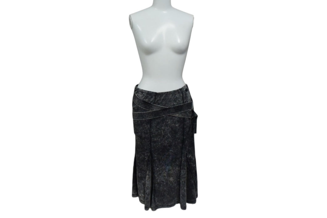 DIESEL ディーゼル Black O-Venus Midi Skirt ミディスカート 00E8M200082-BF03 コットン ブラック サイズM 美品 中古 4b001666
