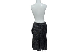 DIESEL ディーゼル Black O-Venus Midi Skirt ミディスカート 00E8M200082-BF03 コットン ブラック サイズM 美品 中古 4b001666