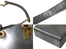 Load image into Gallery viewer, Christian Dior クリスチャンディオール レディディオール ミニ サッチェルバッグ ハンドバッグ 02-MA-0118 グレーズカーフ 2WAY 美品 中古 4b001670