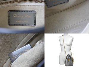 Christian Dior クリスチャンディオール レディディオール ミニ サッチェルバッグ ハンドバッグ 02-MA-0118 グレーズカーフ 2WAY 美品 中古 4b001670