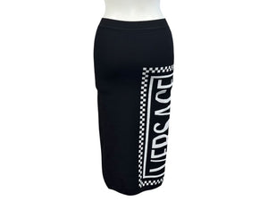 極美品 VERSACE ヴェルサーチ ロゴストラップレス クロップドブラトップ A83290 ニットペンシルスカート A83291 セットアップ サイズ36 中古 4b001678 