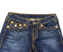 画像をギャラリービューアに読み込む, TRUE RELIGION トゥルーレリジョン RAINBOW JOEY レインボーステッチ フレアデニムパンツ 009-024984 インディゴ サイズ27 美品 中古 4b001680 