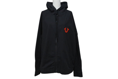 TRUE RELIGION トゥルーレリジョン Raglan Ripstop Zip Up ラグラン リップストップ ジップアップ ブルゾン ジェットブラック サイズM 美品 中古 4b001685