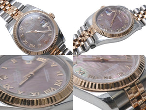 ROLEX ロレックス デイトジャスト 116231NR 時計 コンビ ブラックシェル 美品 中古 4b001686