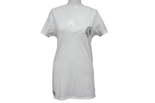 Load image into Gallery viewer, CHROME HEARTS クロムハーツ 半袖VネックTシャツ サイズS アメリカンフラッグ ホースシュー ダガー プリント ホワイト 美品 中古 4b001689