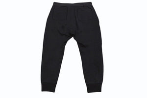 CHROME HEARTS クロムハーツ スウェットパンツ レザークロスパッチ シルバ−925 レザー コットン ブラック 美品 中古 4b001692