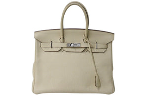 新品同様 HERMES エルメス BIRKIN バーキン35 ハンドバッグ トゴ パーシュマン シルバー金具 □M刻印 中古 4b001694
