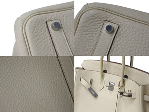 新品同様 HERMES エルメス BIRKIN バーキン35 ハンドバッグ トゴ パーシュマン シルバー金具 □M刻印 中古 4b001694