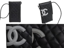 Load image into Gallery viewer, 極美品 CHANEL シャネル ポーチ ショルダーバッグ カンボンライン 9番台 ココマーク ブラック ホワイト 中古 4b001697