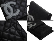 Load image into Gallery viewer, 極美品 CHANEL シャネル ポーチ ショルダーバッグ カンボンライン 9番台 ココマーク ブラック ホワイト 中古 4b001697