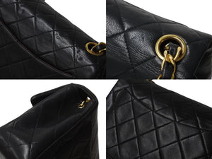 CHANEL シャネル ミニマトラッセ18 チェーンショルダーバッグ ラムスキン ブラック 1番台 美品 中古 4b001699