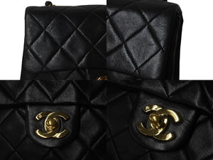 CHANEL シャネル ミニマトラッセ18 チェーンショルダーバッグ ラムスキン ブラック 1番台 美品 中古 4b001699