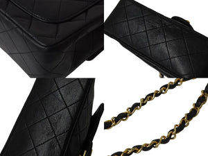 CHANEL シャネル ミニマトラッセ18 チェーンショルダーバッグ ラムスキン ブラック 1番台 美品 中古 4b001699