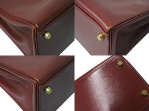 エルメス ケリー32 内縫い ルージュアッシュ ○Y刻印 カーフスキン ゴールド金具 ハンドバッグ 2WAY 美品 中古 4b001702