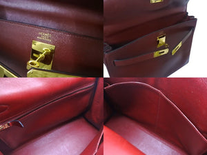 エルメス ケリー32 内縫い ルージュアッシュ ○Y刻印 カーフスキン ゴールド金具 ハンドバッグ 2WAY 美品 中古 4b001702