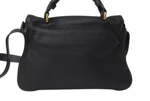 極美品 Chloe クロエ Marcie マーシー ショルダーバッグ 2WAY ハンドバッグ ブラック レザー 3S0917 ゴールド金具 中古 4b001705