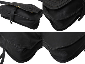 極美品 Chloe クロエ Marcie マーシー ショルダーバッグ 2WAY ハンドバッグ ブラック レザー 3S0917 ゴールド金具 中古 4b001705