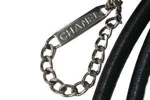 CHANEL シャネル カンボンライン ショルダーバッグ A25177 8番台 ココマーク カーフスキン キルティング ブラック 美品 中古 4b001710