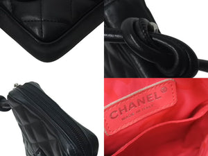 CHANEL シャネル カンボンライン ショルダーバッグ A25177 8番台 ココマーク カーフスキン キルティング ブラック 美品 中古 4b001710