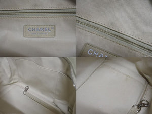 CHANEL シャネル マトラッセ ココマーク チェーントートバック 20番台 キャビアスキン ベージュ シルバー金具 美品 中古 4b001713