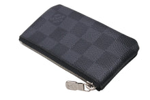 Load image into Gallery viewer, 極美品 LOUIS VUITTON ルイヴィトン ポシェット クレ コインケース N60155 ダミエ グラフィット ブラック 中古 4b001718